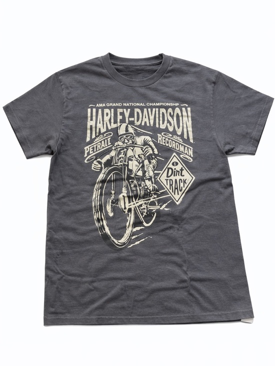Harley-Davidson Other - Harley-Davidson Men’s Charcoal Tee with Cream Motorcycle Graphic